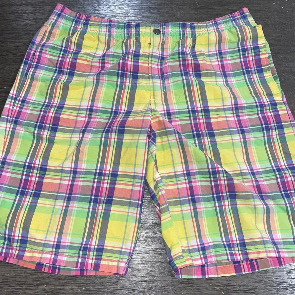 Polo Ralph Lauren Mens XL Multicolor Plaid Swim Trunks Madras Mesh Lined Shorts